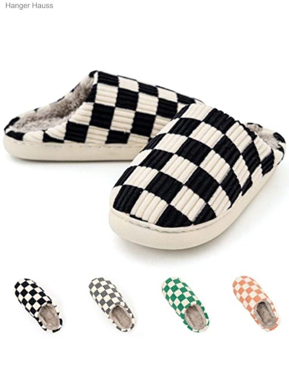 Fuzzy Plush Fleece Lined House Slippers Memory Foam Indoor Outdoor
